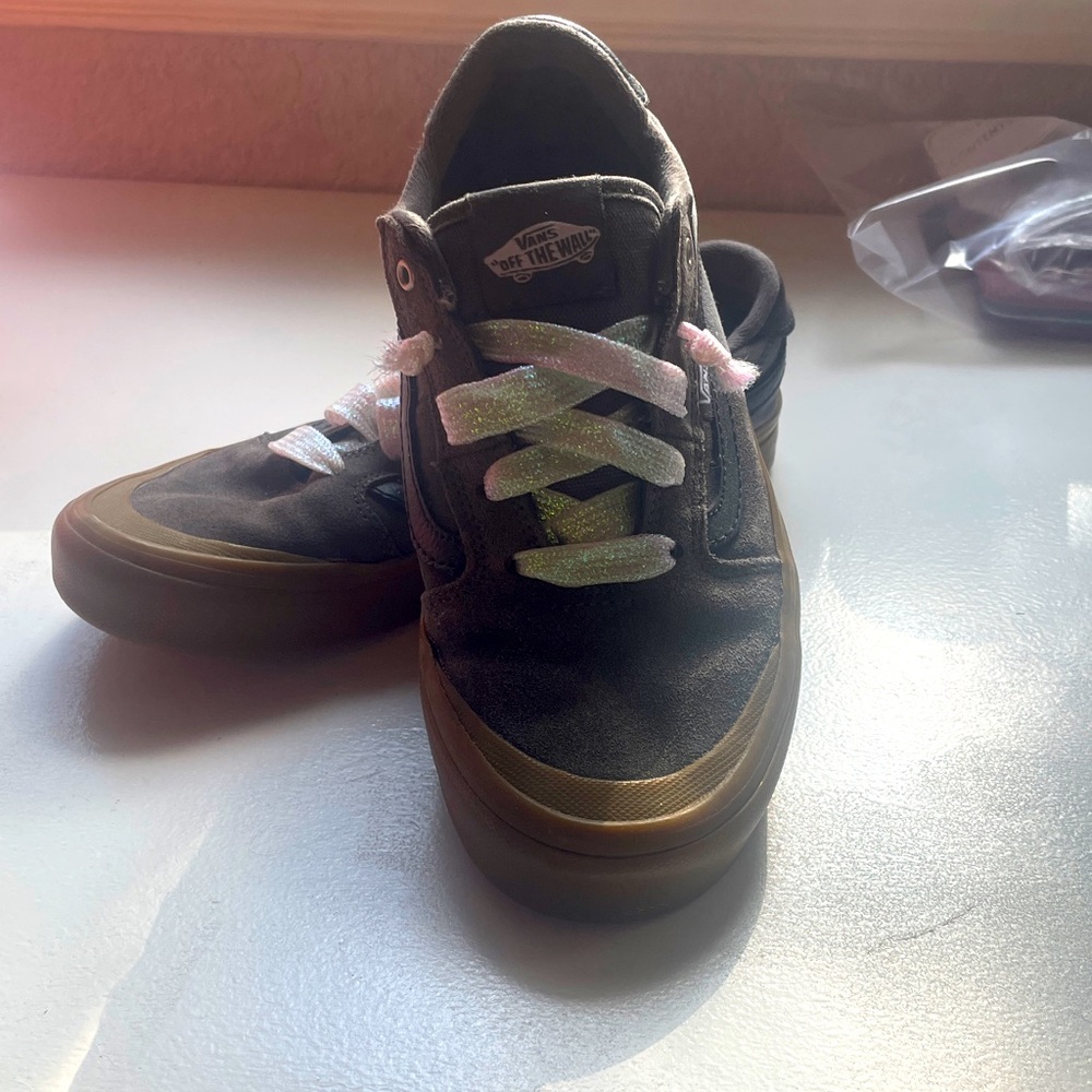 Gray & Black Vans with Vintage Rubber Sole